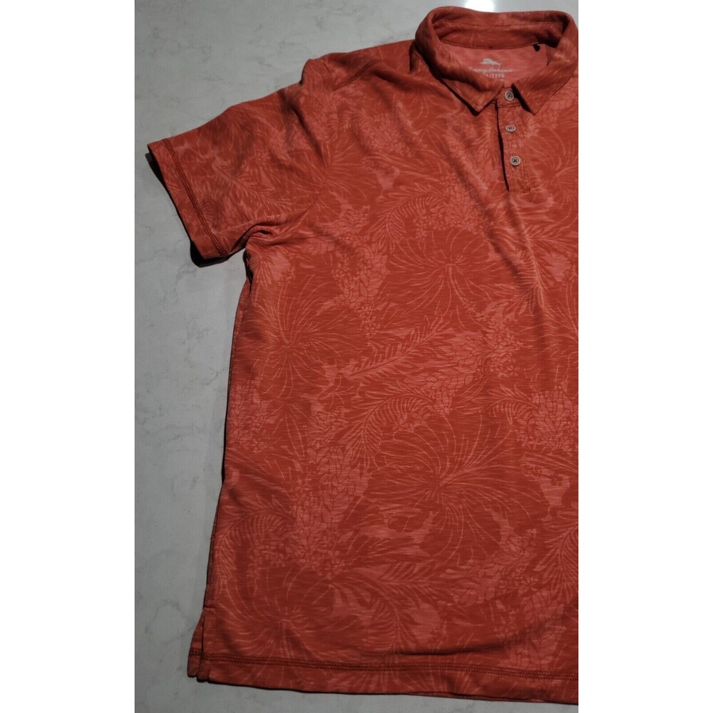 Tommy Bahama Palmetto Beach Tropical Aloha Hawaiian Golf Polo Orange 2XL NWOT - Picture 6 of 14